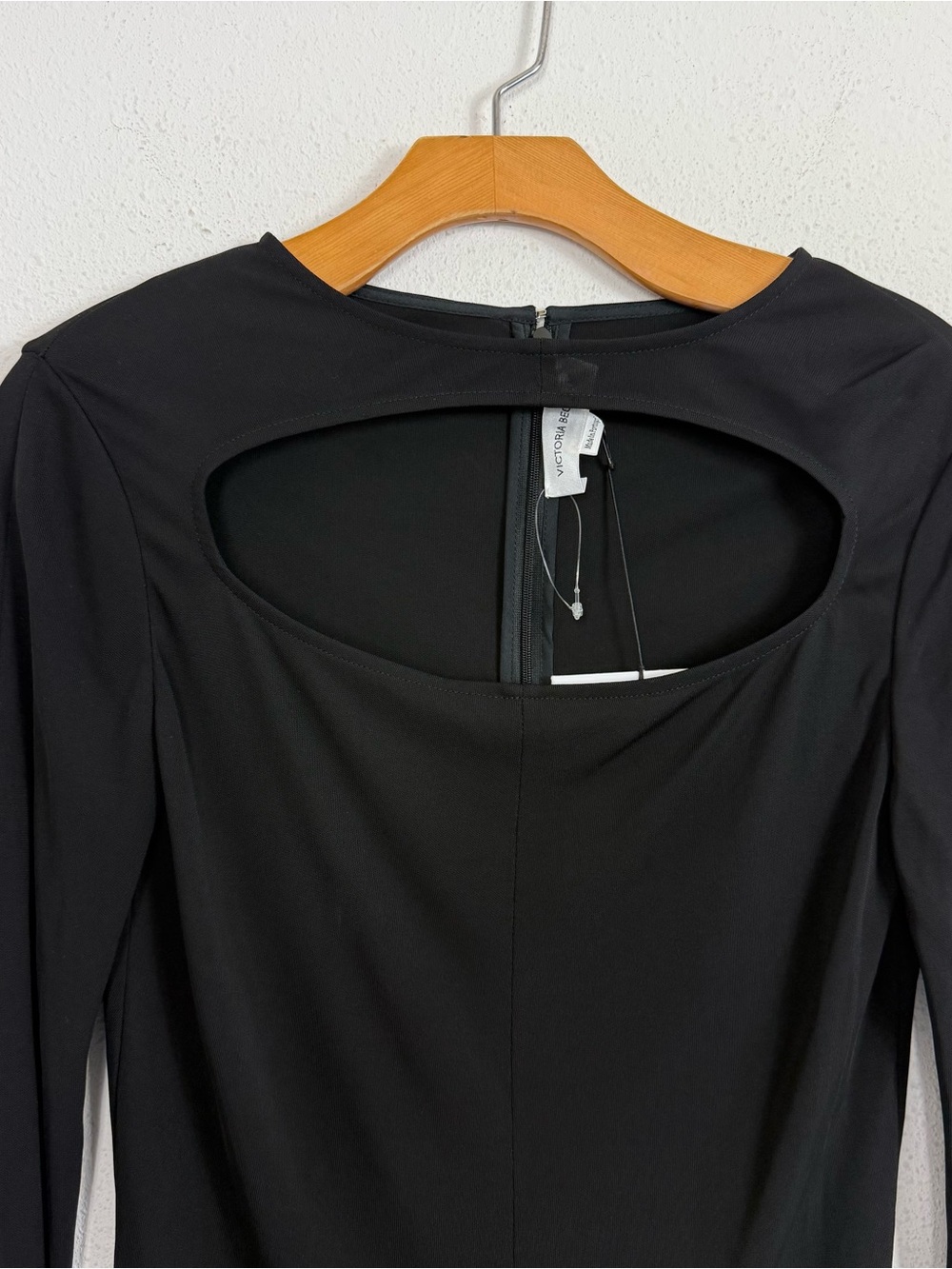Victoria Beckham Black Cut Out Detail Long Sleeve Top NWT 8 US - Picture 4 of 11